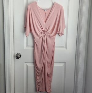 Fashion Nova Blush Pink Knot Midi Dress